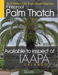 IAAPA 2014 thatch Roof Material for Expo booth displays Nicholas-Hellmuth FLAAR Reports 200